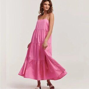 Anthropologie Charlie Holiday Jenna Maxi Dress Pink NWT Size MEDIUM